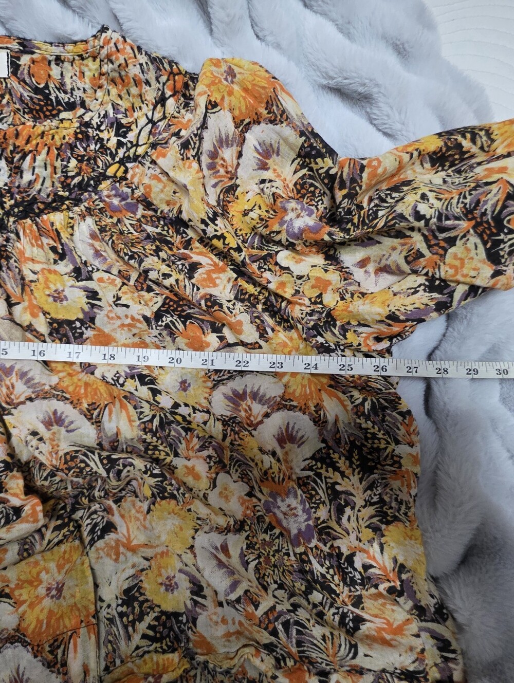 Free People We The Free Cool Meadow Printed Boho floral Top small Oversized - Picture 10 of 10